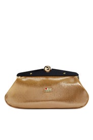 Gold Frame of Mind Clutch by Love Moschino Accessories