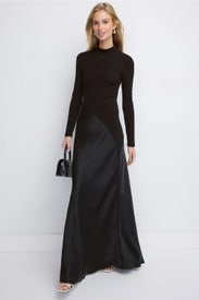 Bias Turtleneck Combo Gown by Rosetta Getty