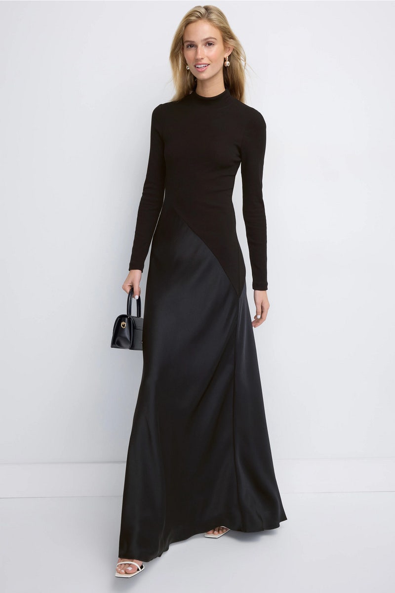 Bias Turtleneck Combo Gown by Rosetta Getty - Photo 0