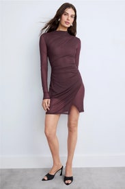 Mesh Draped Mini Dress by LAPOINTE