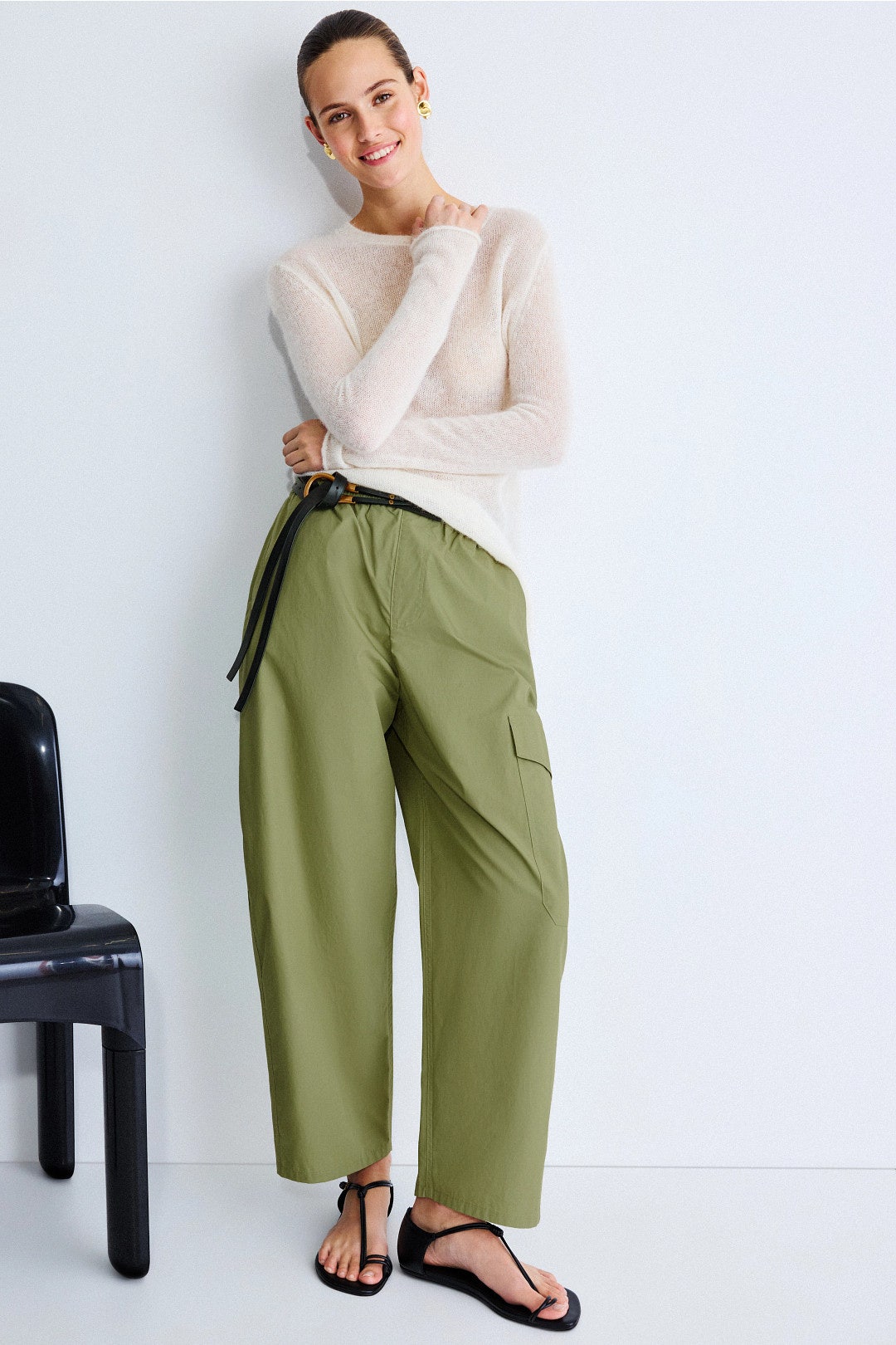 Green Barrel Leg Pants by Adam Lippes x RTR 0