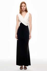 Sleeveless Draped Sequin Gown by Badgley Mischka