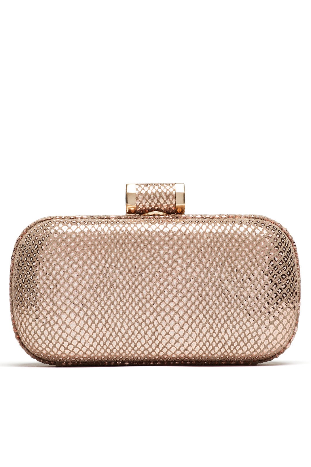Rose Gold Oblong Minaudiere by HALSTON Handbags 0
