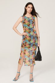 Floral Mesh Midi Dress by Saunders x RTR