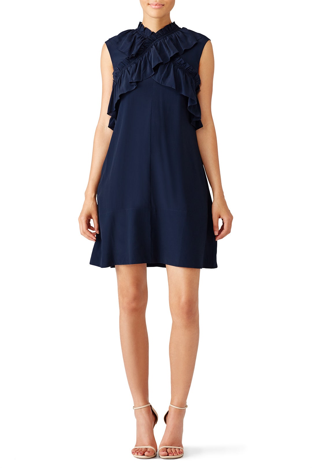 Navy Cross Ruffle Dress by Marni 0
