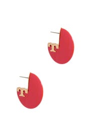 Logo Resin Hoop Earrings by Tory Burch Accessories