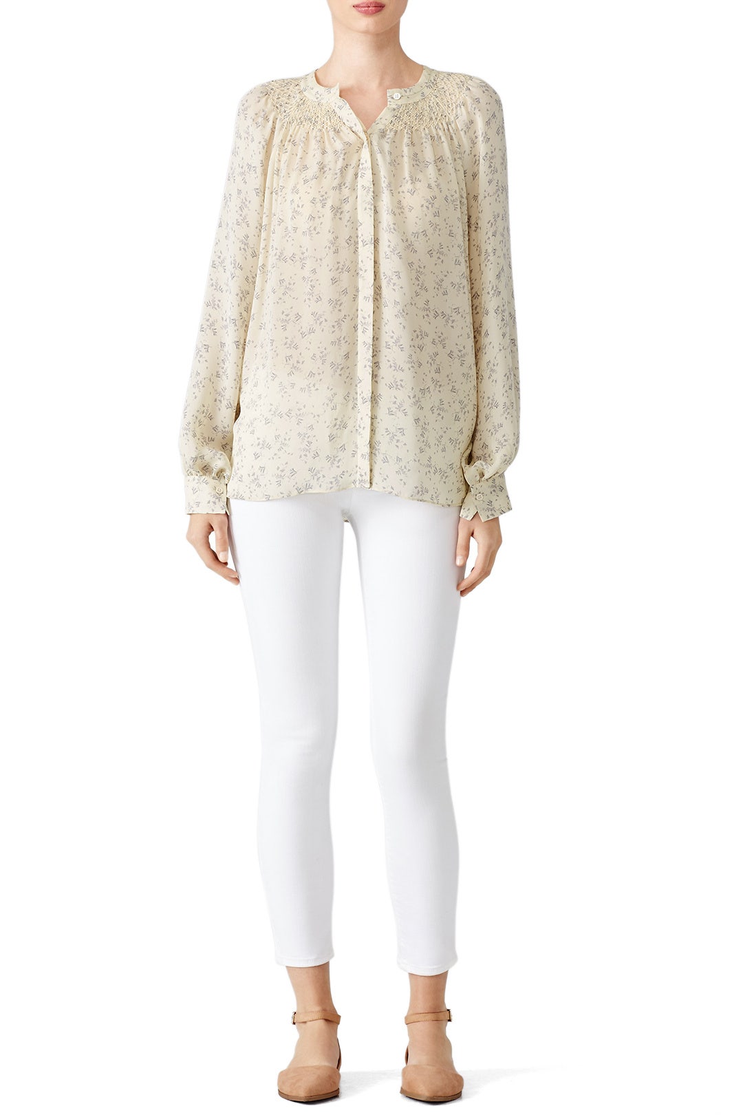Printed Two Tone Button Down by VINCE. 0