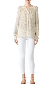 Printed Two Tone Button Down by VINCE.