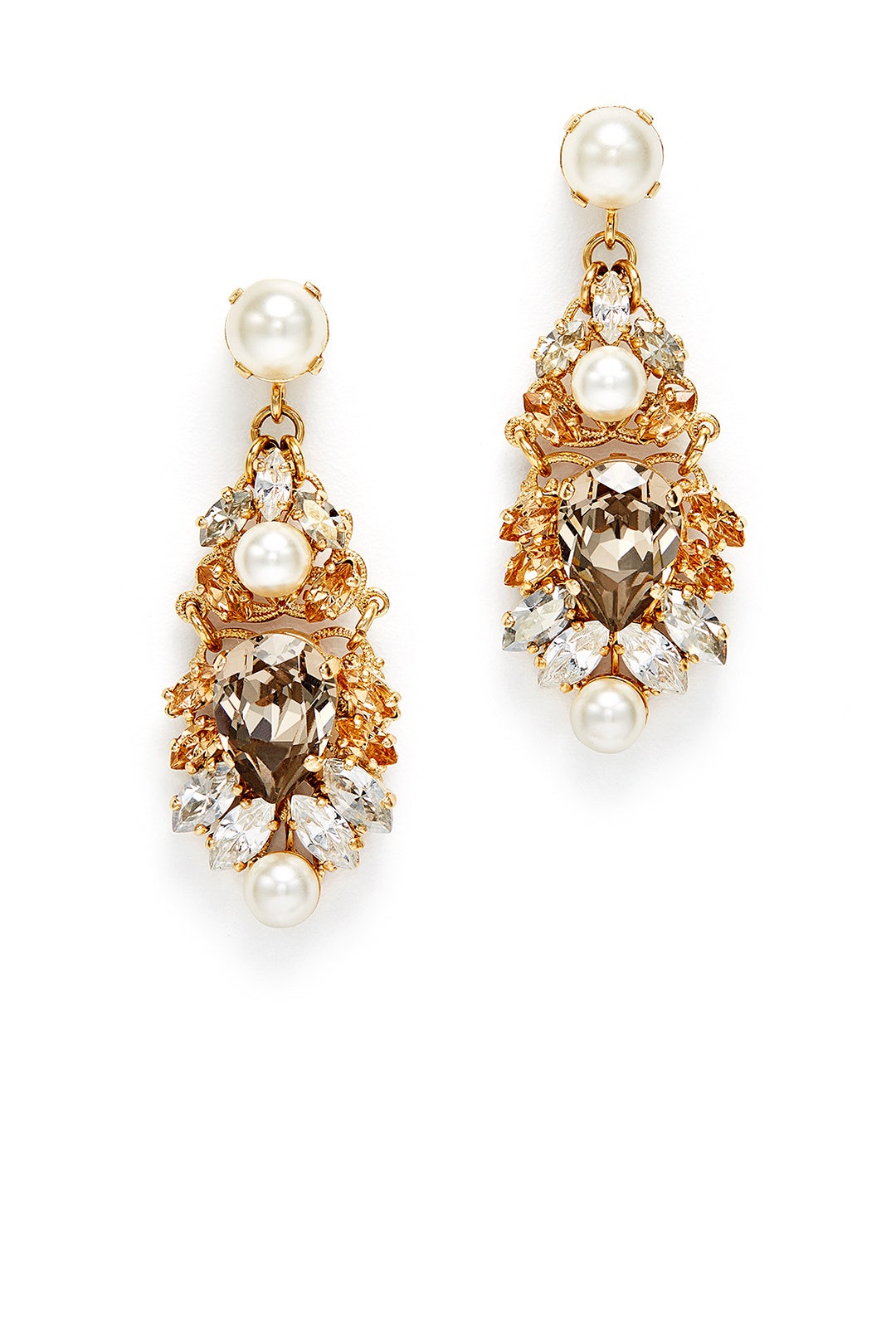 Crystal and Pearl Drop Earrings by Anton Heunis