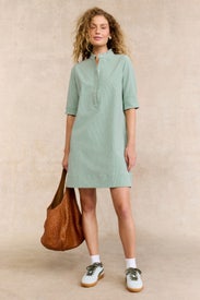 Elbow-Sleeve Frill Dress by Ann Mashburn