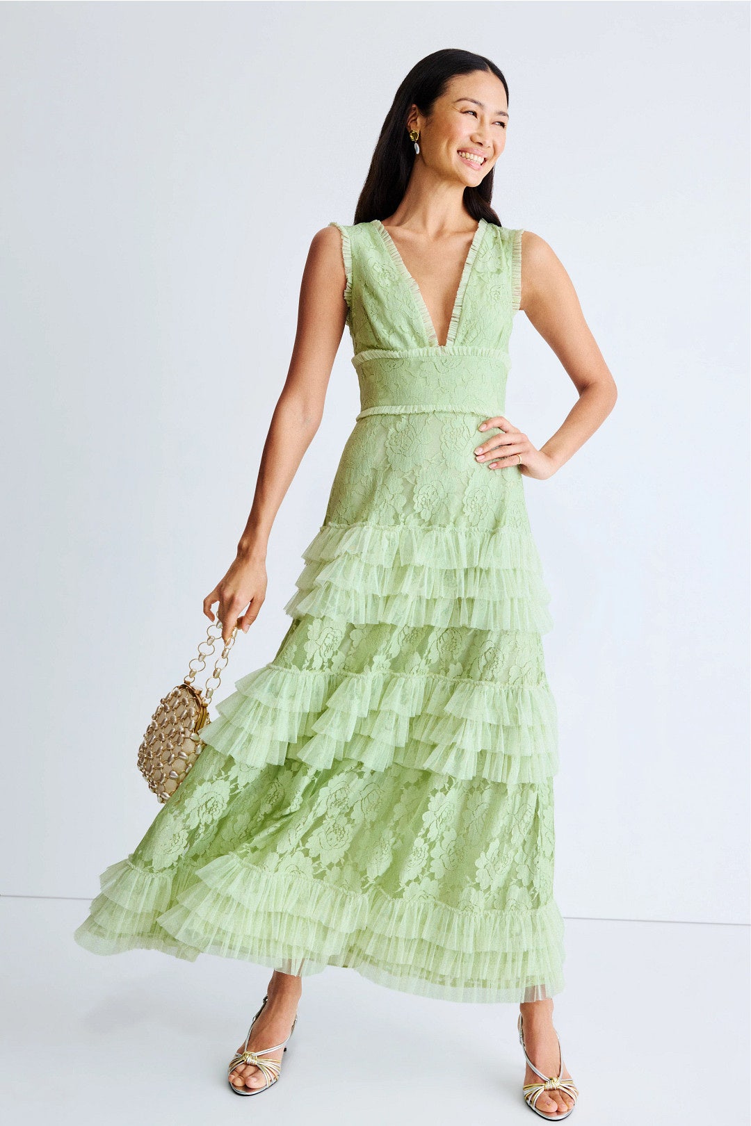 Tiered Ruffle Gown by Ieena for Mac Duggal 0
