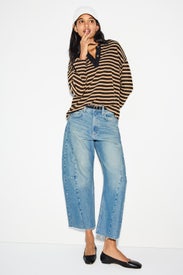 Light Indigo Rider Low Slung Barrel Jeans by LEE