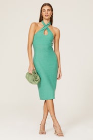 Crossover Halter Neck Dress by Louna