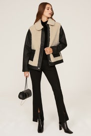 Sherpa Faux Leather Jacket by Peter Som x RTR