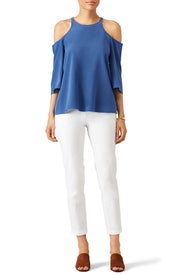 Heavy Silk Cutout Top by Tibi