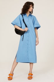 Rolled Sleeve Shirtdress by Tibi