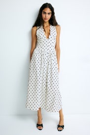Button Front Scallop Dress by WEWOREWHAT