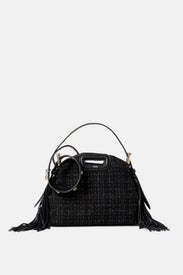 Noir Tweed City Bag by Maje