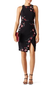 Black Floral Wrapped Sheath by Parker