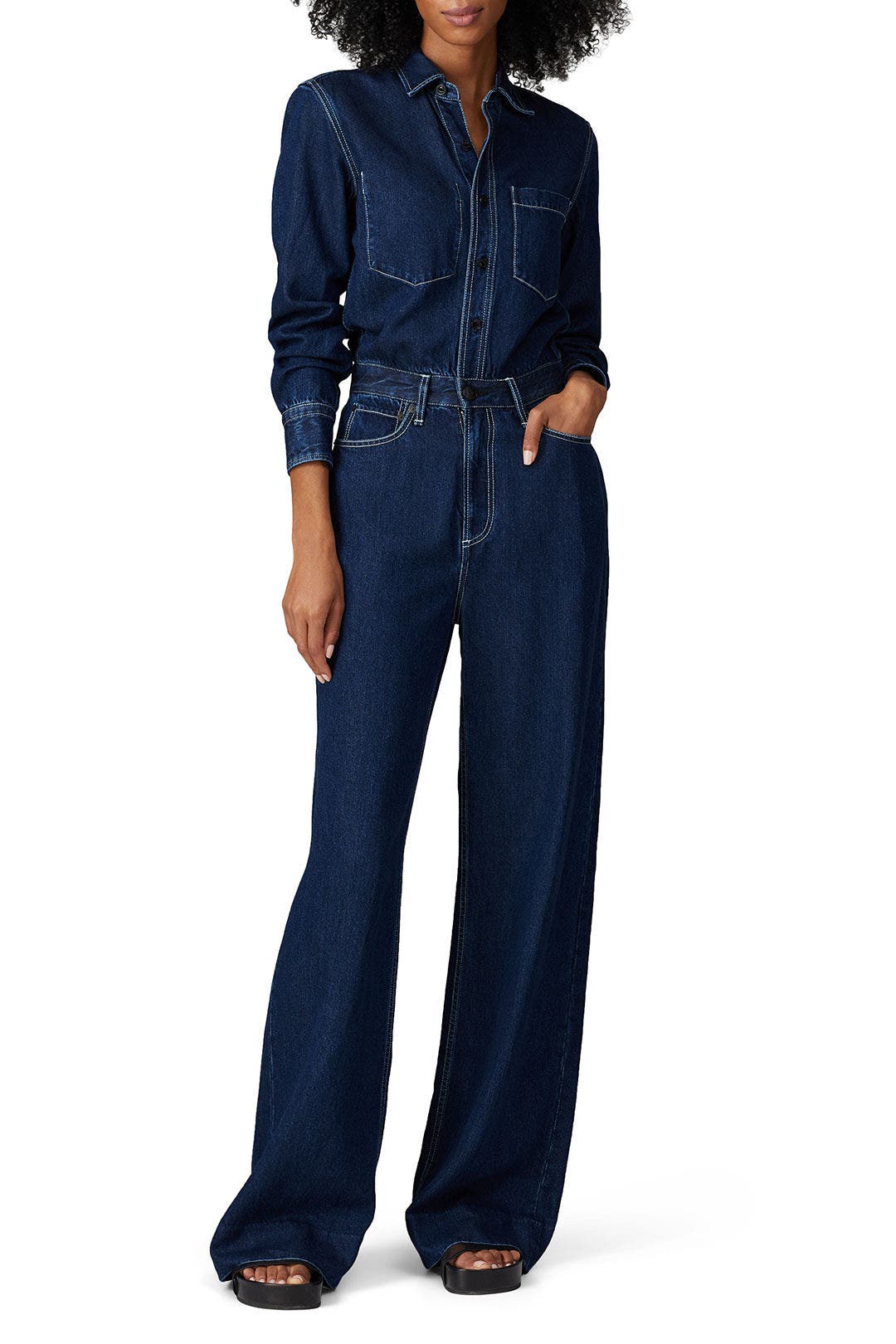 All In One Rigid Denim Jumpsuit by rag & bone JEAN 0
