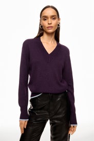 V-Neck Sweater With Contrast Trim by Rosetta Getty x RTR