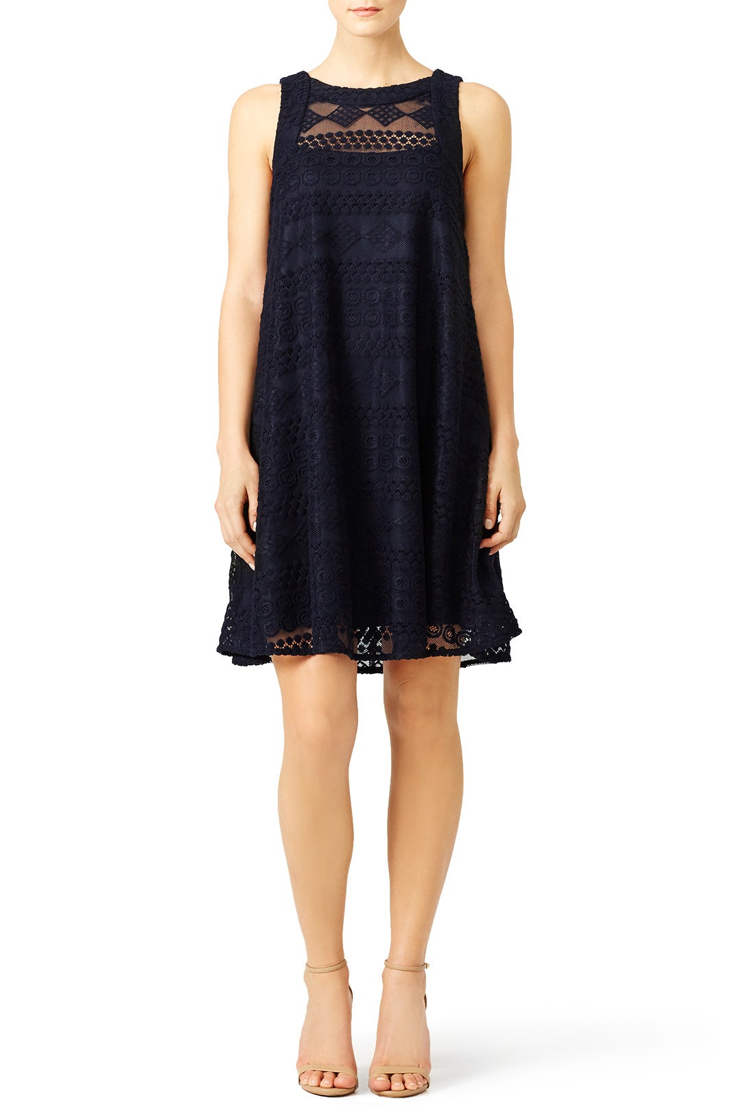 Navy Embroidered Lace Shift by Slate & Willow 0