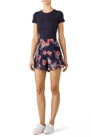 Navy Patchwork East Shorts by The Fifth Label