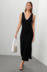 V-Neck Sleeveless Midi Dress by Toccin