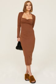 Portrait Collar Midi Dress by Victor Glemaud
