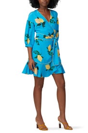 Lemon Printed Wrap Dress by Chinti & Parker