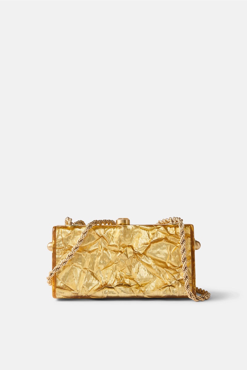 Hajar Crinkled Acrylic Chain Shoulder Bag by Cult Gaia Accessories