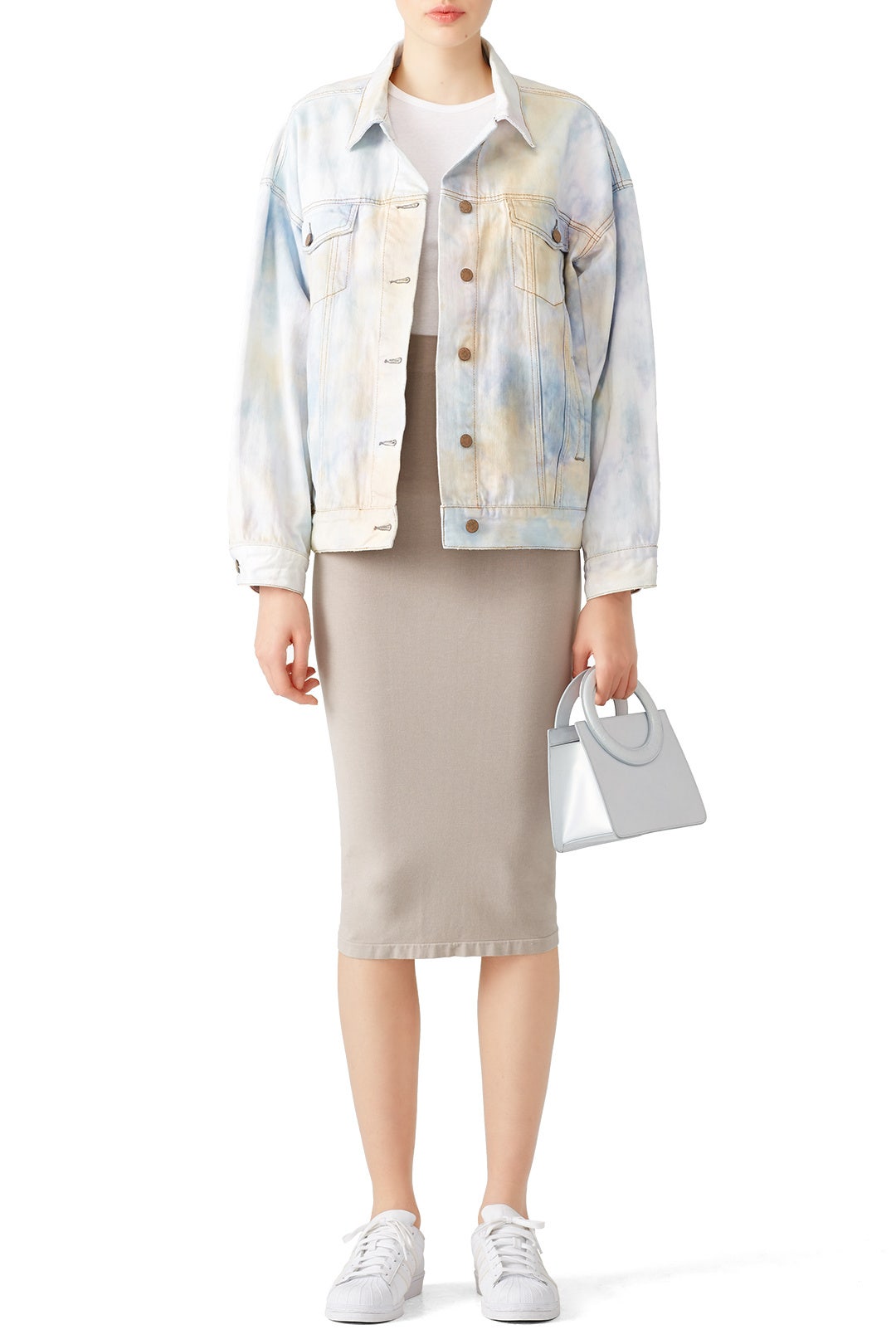 Blue Tie Dye Denim Jacket by Free People 0