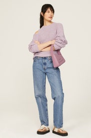 Purple Crewneck Cutout Sweater by Hudson