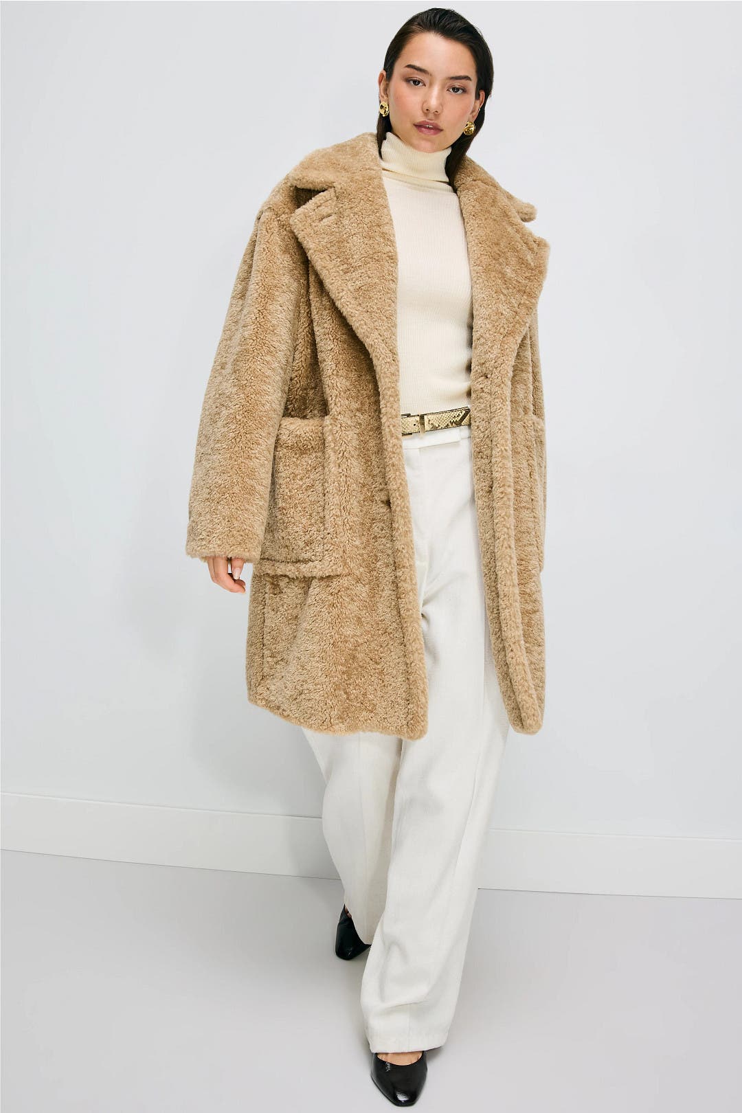 Boss Sherpa Teddy Coat Brown