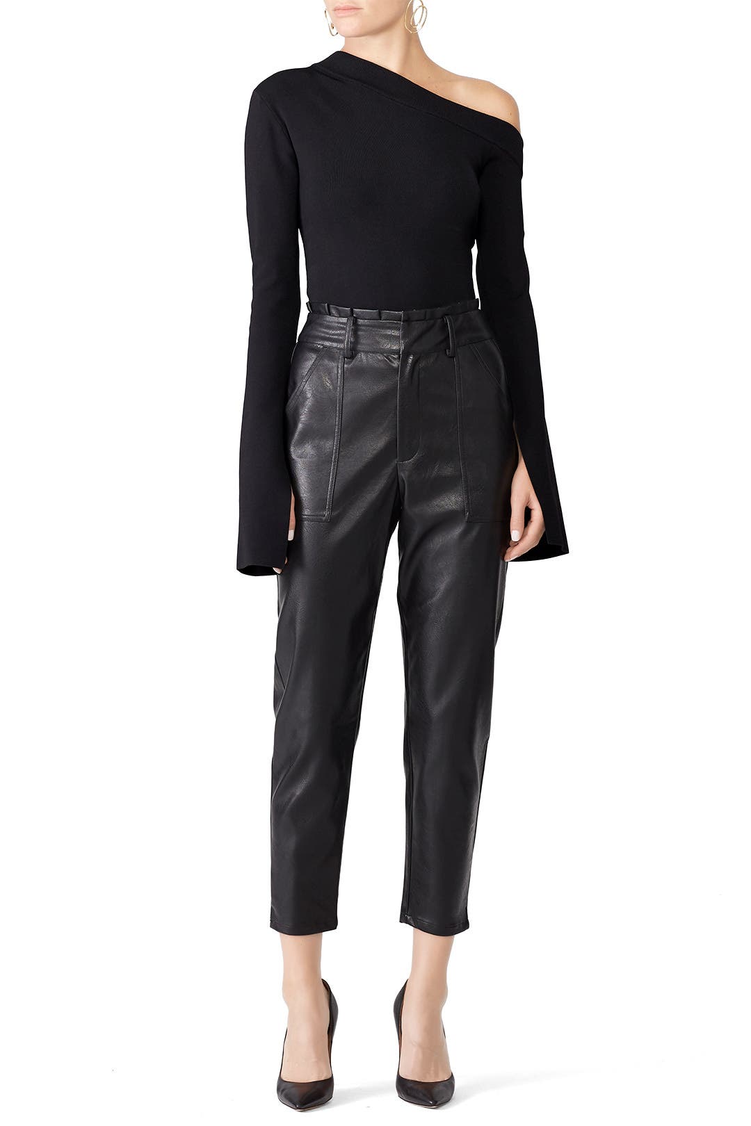 black loose off the shoulder top