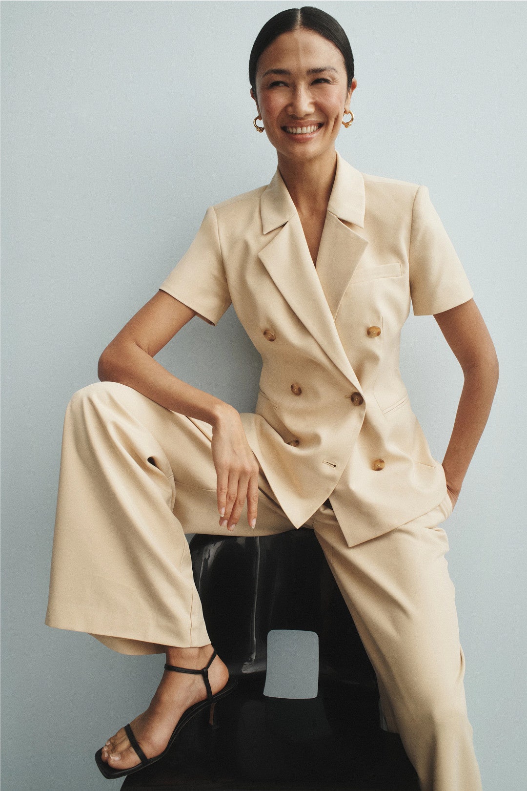 Short Sleeved Double Breasted Blazer by Toccin 0