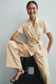 Short Sleeved Double Breasted Blazer by Toccin