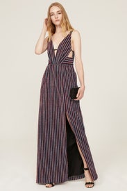 Lurex Striped Gown by Aidan AIDAN MATTOX