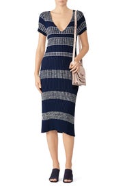 Ribbed Flare Hem Dress by Becken