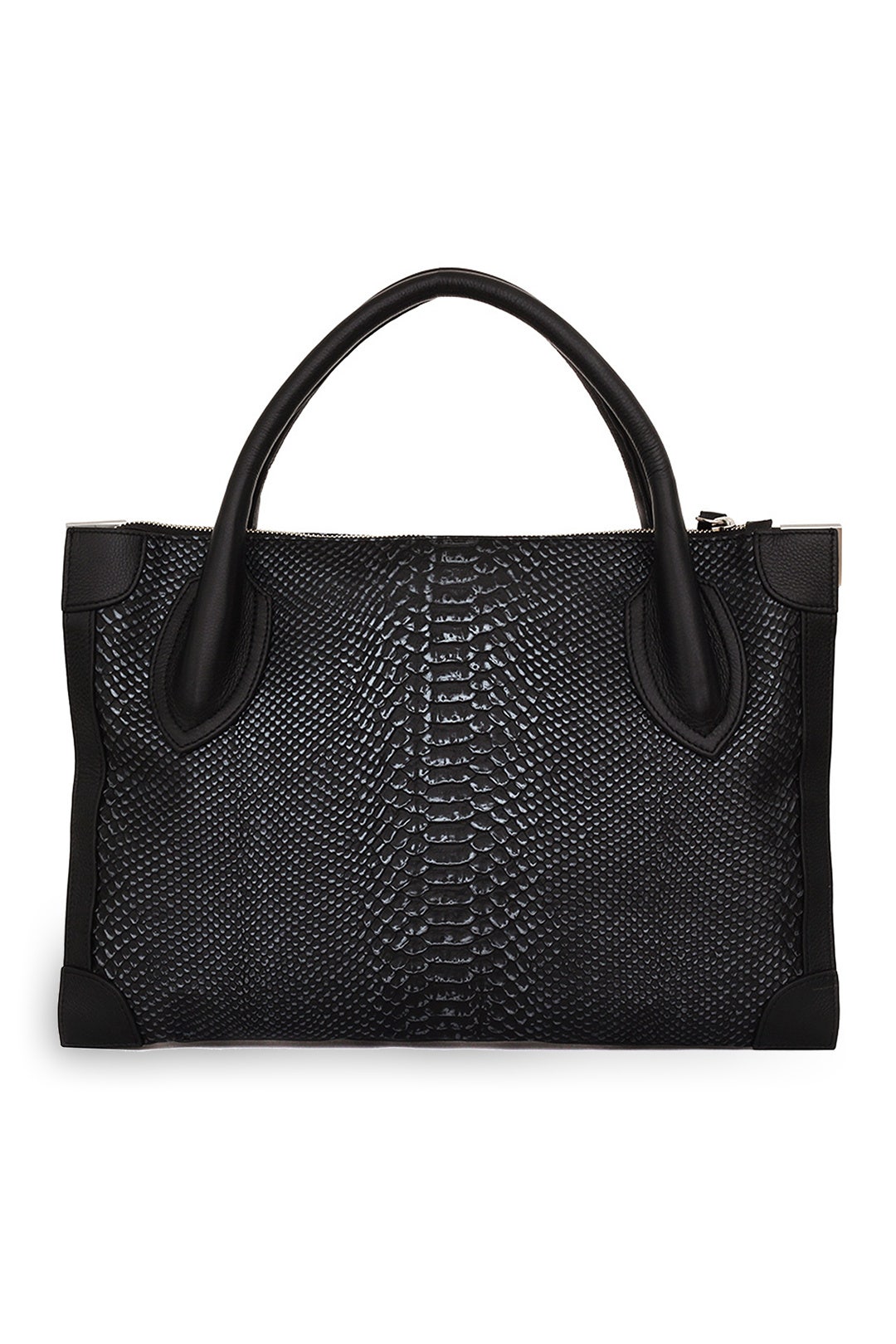 Noir Snake Framed Satchel by Foley + Corinna