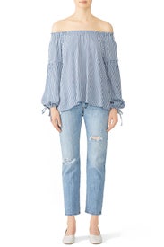 Blue Plaid Bobby Blouse by Flynn Skye