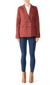 Red Plaid Ivy Blazer by HEARTLOOM