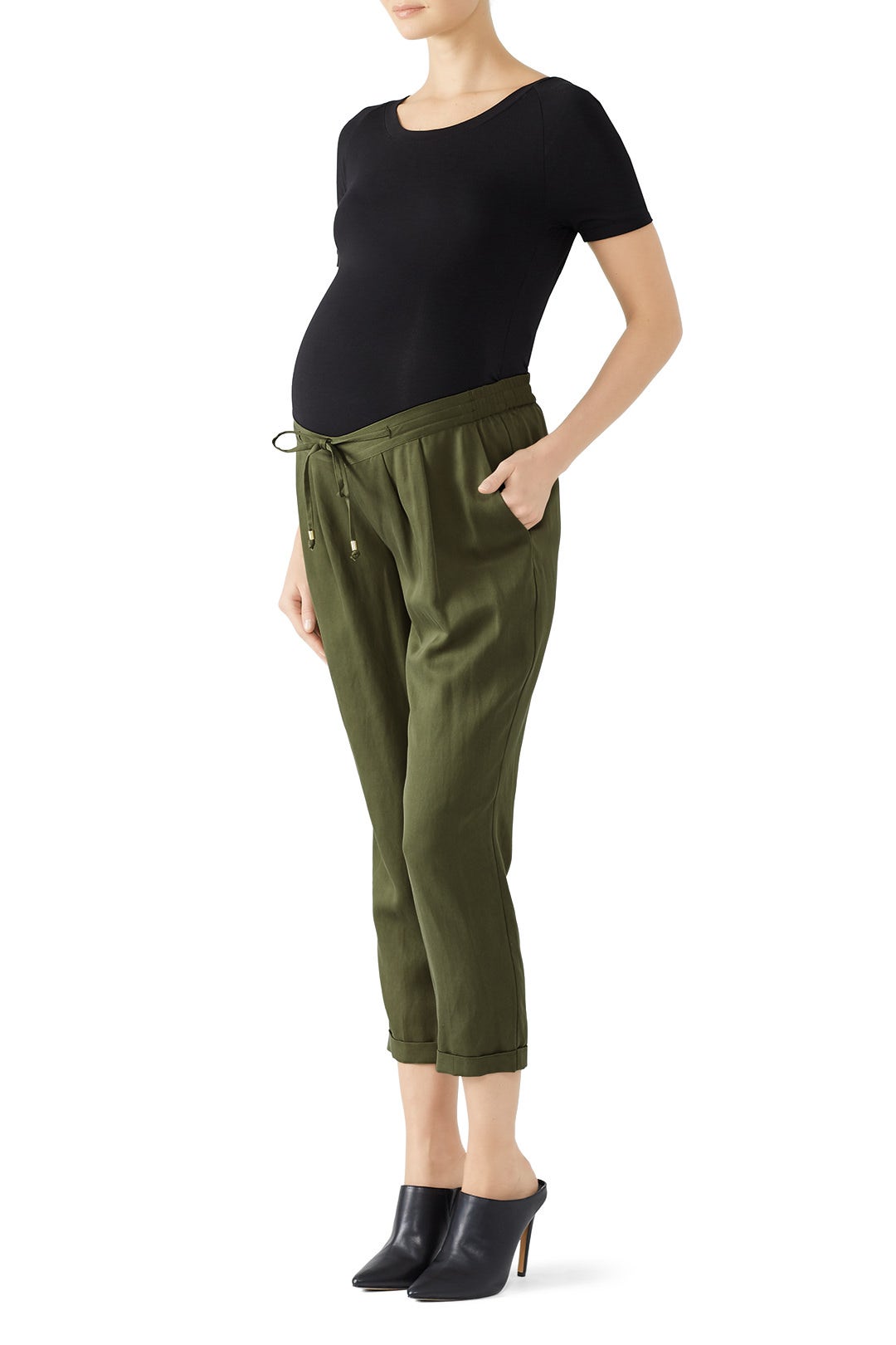 Tapered Maternity Ankle Pants by Ingrid & Isabel 0