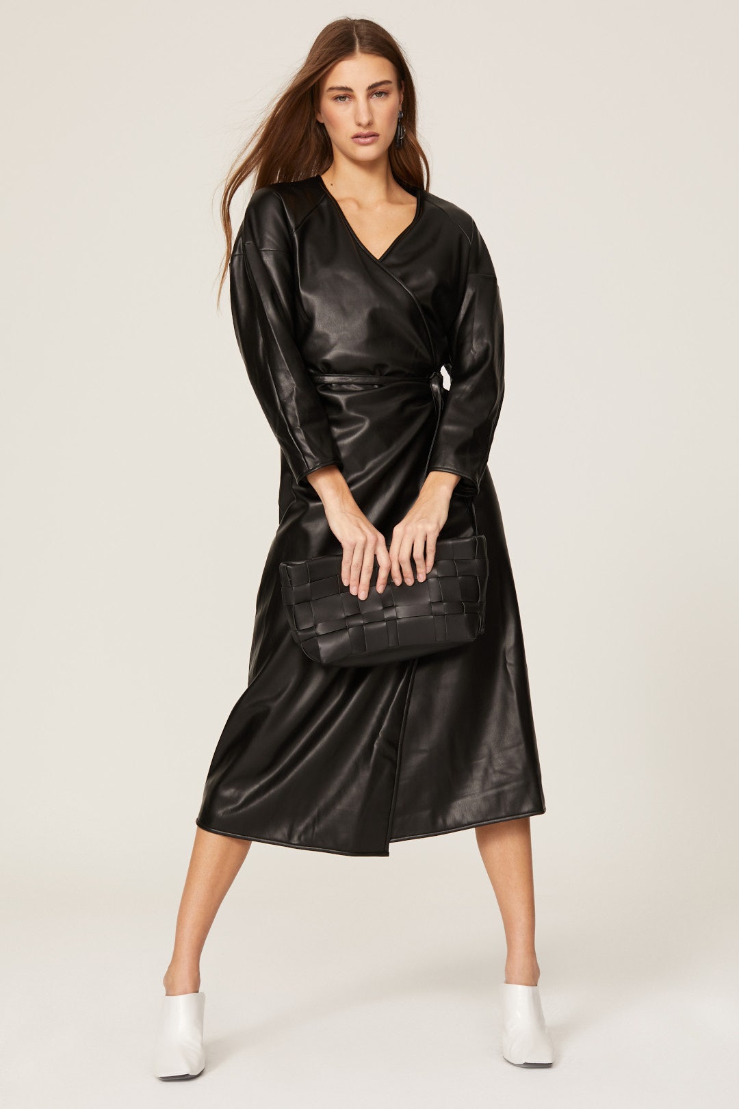 Faux Leather Wrap Dress by Proenza Schouler White Label 0