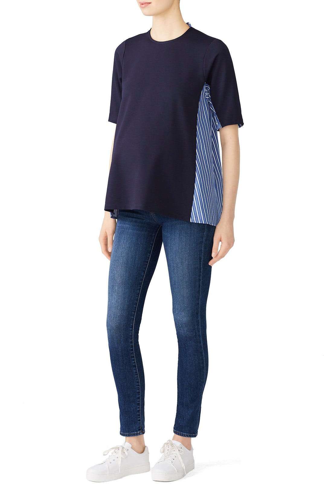 Navy Stripe Maternity Top by Slate & Willow 0
