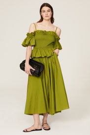 Flounced Midi Dress by Toccin