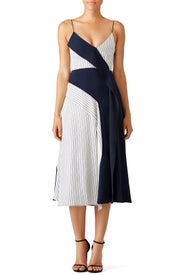 Navy Deconstructed Slip Dress by ADEAM