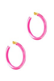 Neon Pink Medium Jelly Hoops by Alison Lou