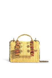Yellow Petite Tweed Crossbody Bag by Kooreloo
