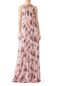Blush Floral Halter Gown by Marchesa Notte Bridesmaid